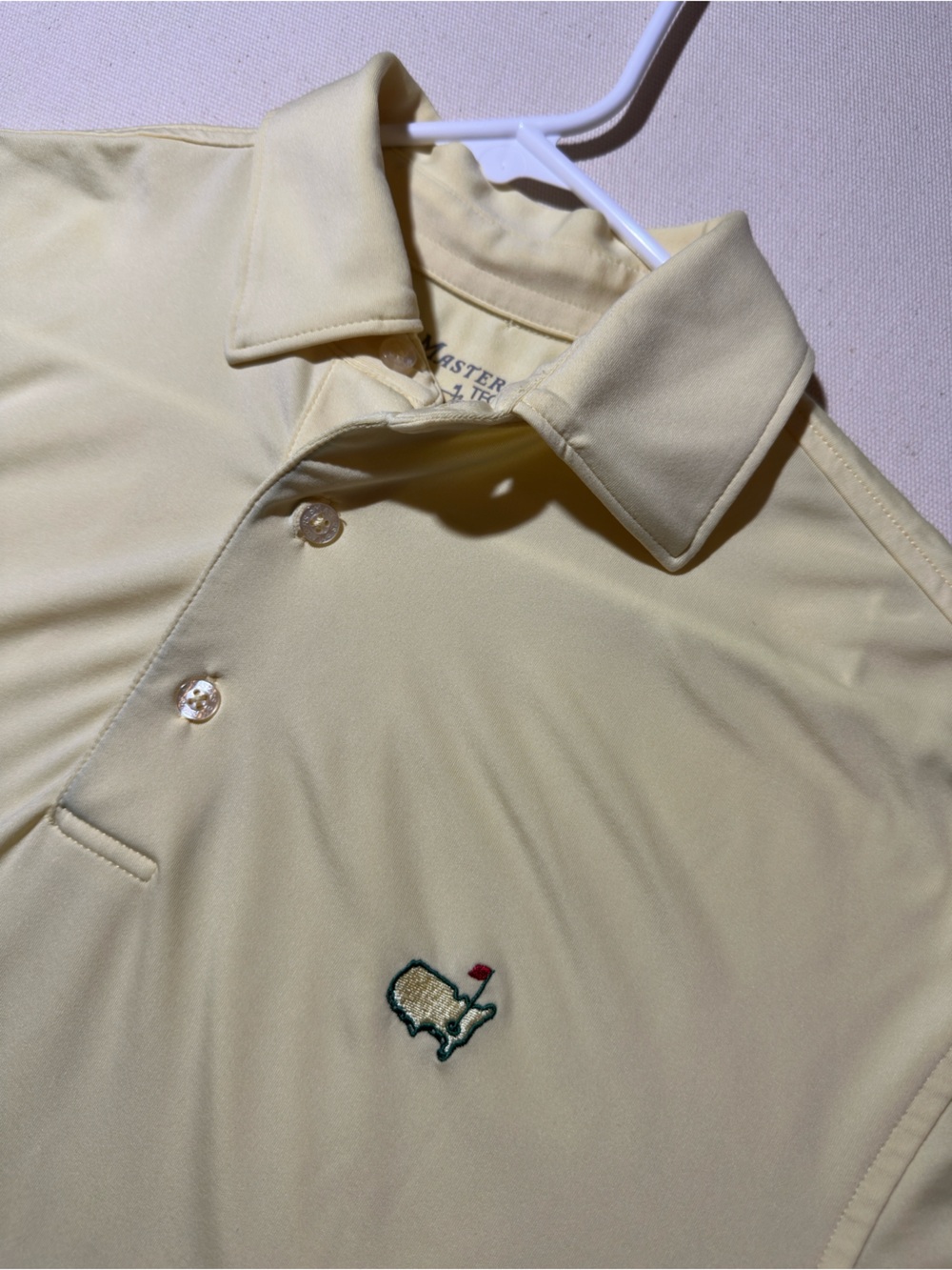 Men's Yellow Masters Golf Tournament Golf Polo with Embroidered Masters logo